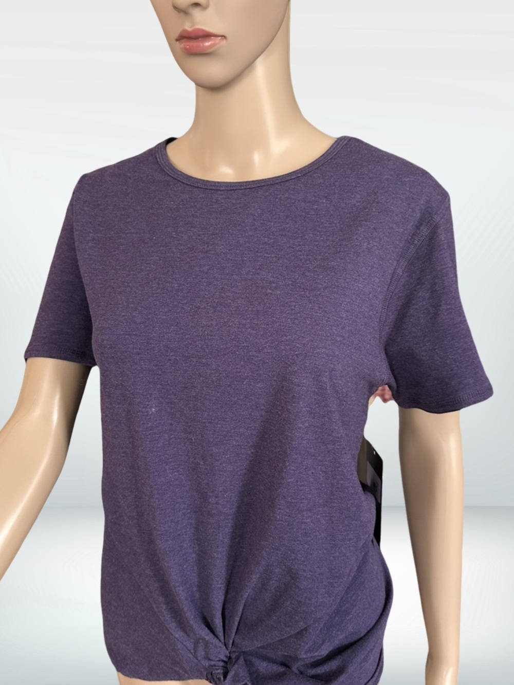 J Jill Women’s Short Sleeve Knot Hem Top - Purple XL NWT